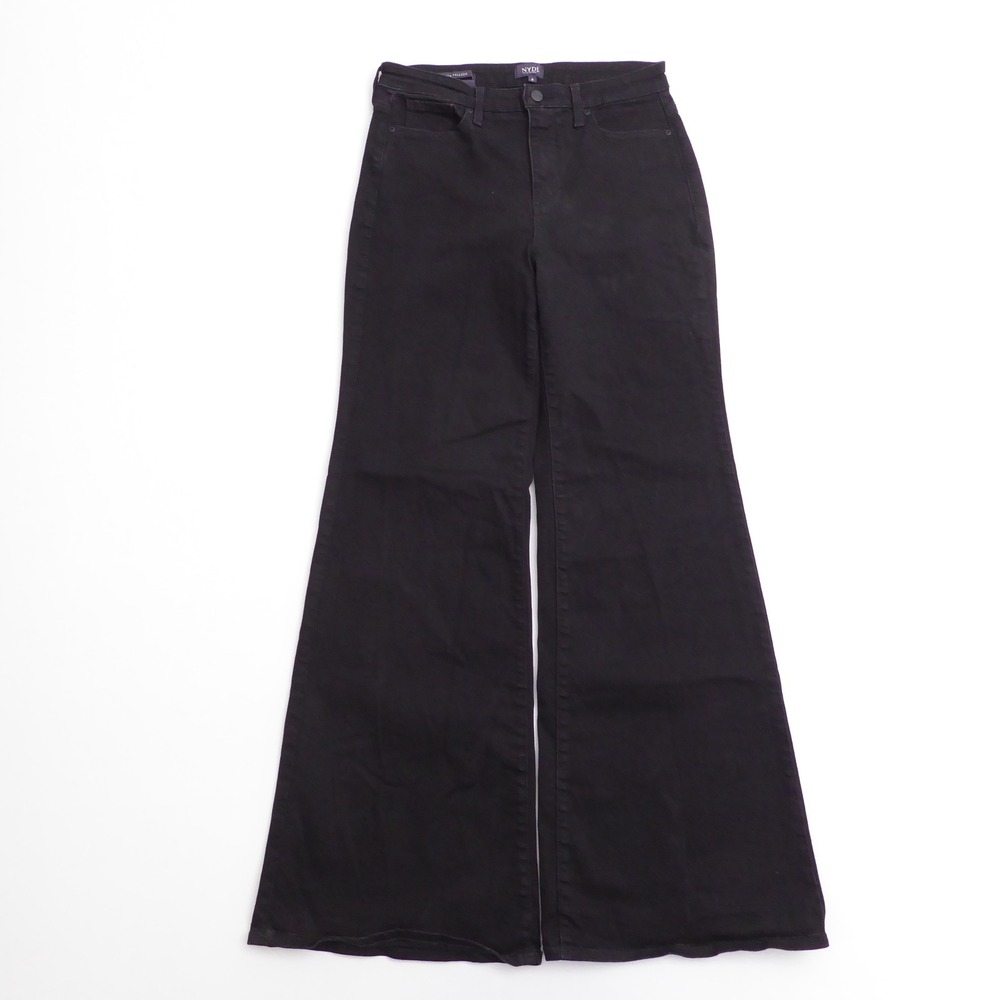 NYDJ Women Jeans Black Mia Palazzo Lift Tuck Wide Leg Size 8